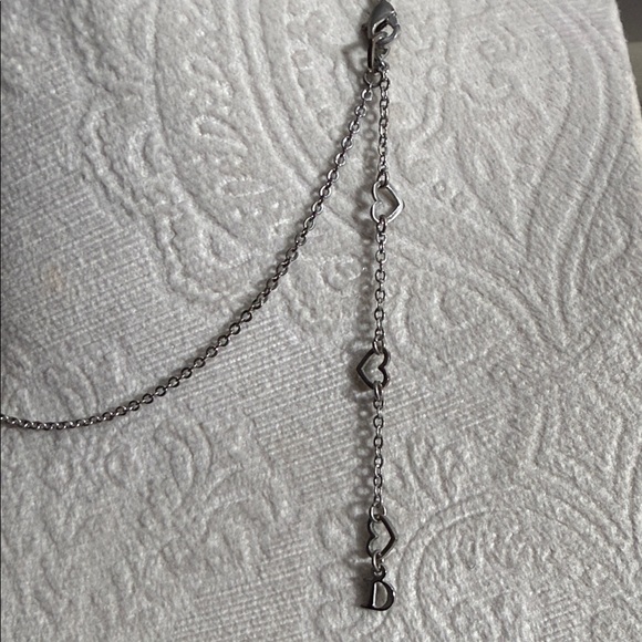 Dior RARE HAWAII HEART ADJUSTABLE reversible Silver Script Necklace - Picture 3 of 12